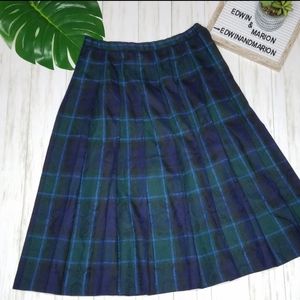 Vintage Pendleton Plaid A-Line Pleated Skirt
